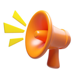 Megaphone makes voice louder 3d render