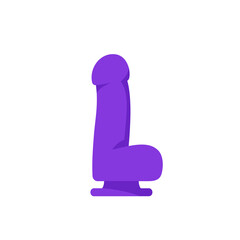 dildo icon, sex toy on white, flat design