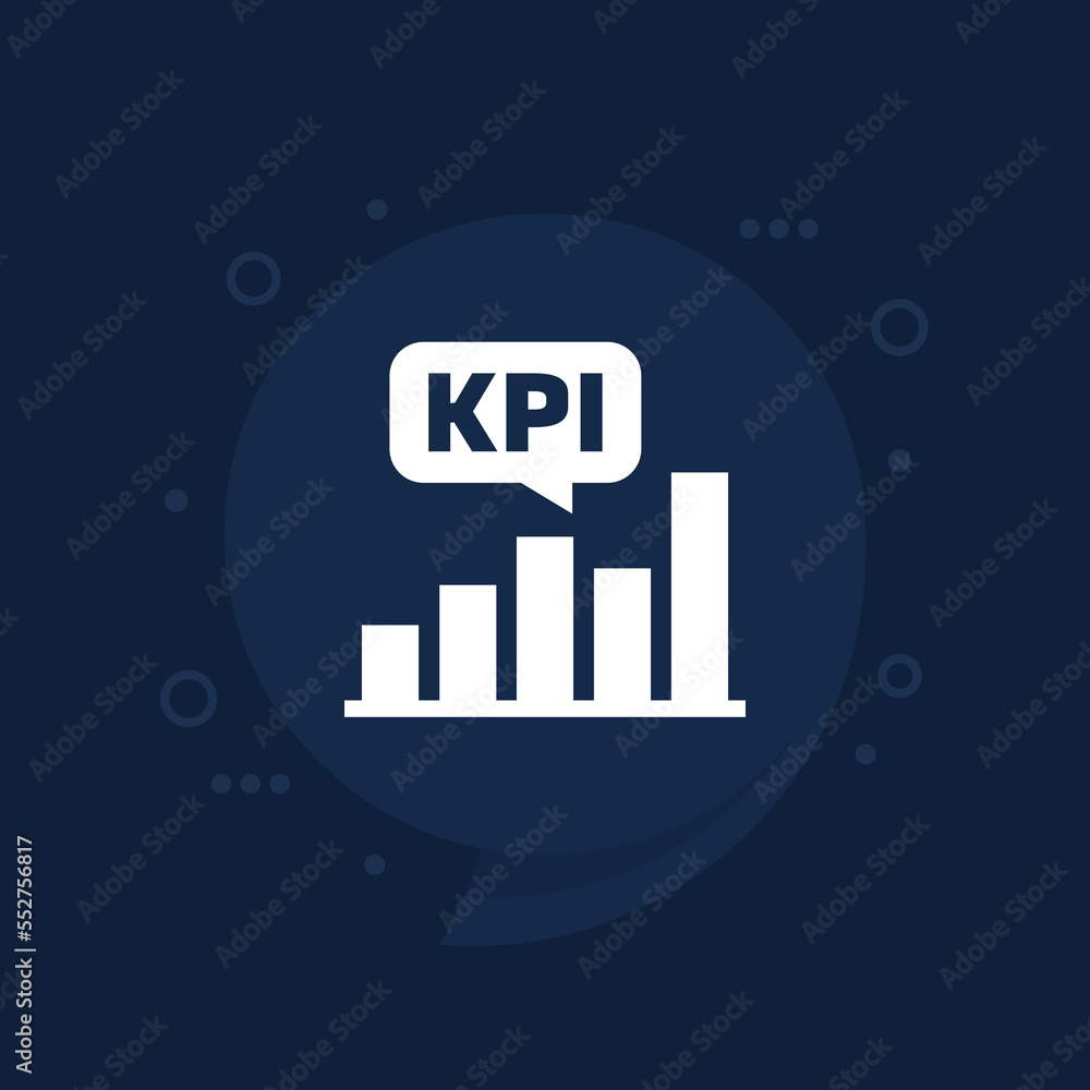 Poster kpi vector icon with a graph