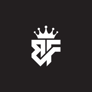 BF or FB letters logo initials monogram shield and crown geometric