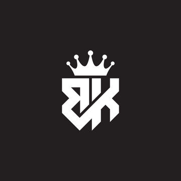 recommend clip art: BK or KB letters logo initials monogram shield and crown geometric