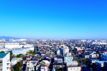 上空から俯瞰した住宅街の風景