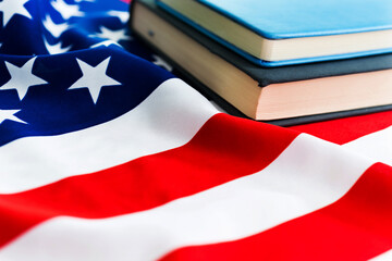 Two books on american flag