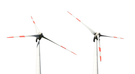 Wind turbine isolated on transparent background, PNG. - 552758817