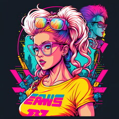 80's girl, générée par IA