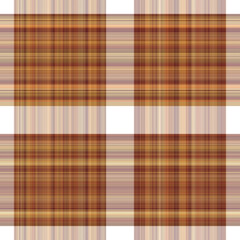 Woodland white tartan seamless pattern textile. Tonal autumnal forest plaid with organic texture. Background of orange stripe for rough wallpaper. 