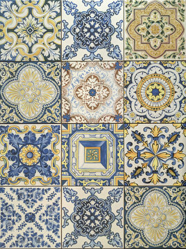 Decorative wall or floor tiles, oriental partterns