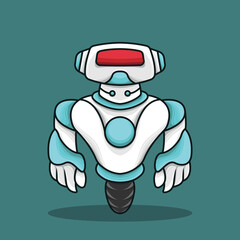 white futuristic advanced mecha cyborg robot logo mascot design with one wheel