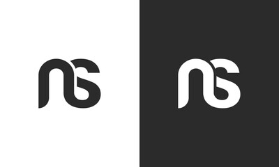 ns, sn letters monogram lettermark logo design icon concept