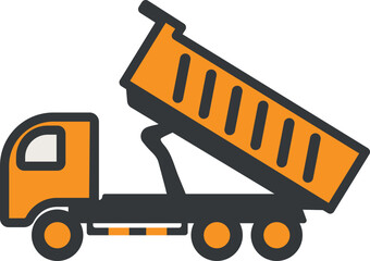 Line logo construction truck