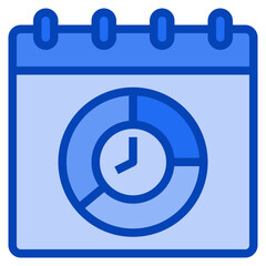 time management blue icon