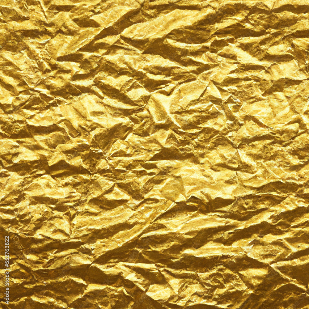 Poster gold crumpled background paper texture. high quality background and copy space for text.