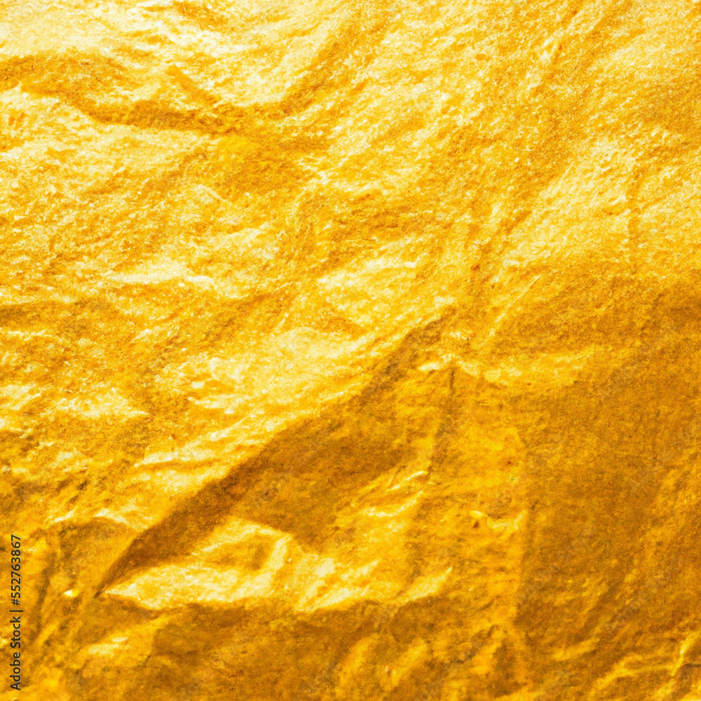 Poster gold crumpled background paper texture. high quality background and copy space for text.