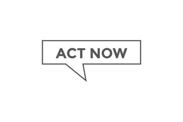 Act now button web banner template Vector Illustration
