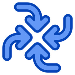 Obraz premium center point blue icon