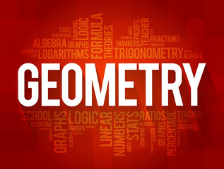 Geometry word cloud collage, education concept background