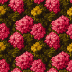 Obraz premium Seamless flowers pattern. Endless colorful floral background. Digital illustration.