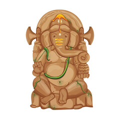 Illustration of Old Statue Lord Ganpati 