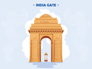 Illustration of Famous Indian monument India Gate