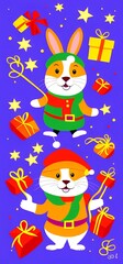 cat and gifts and cute animal, Generative AI