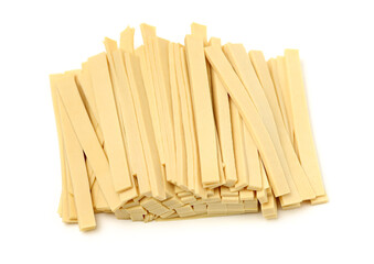 Bean curd skin on white background. 