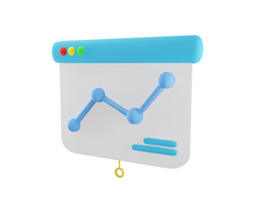 3d Graphic chart on transparent background