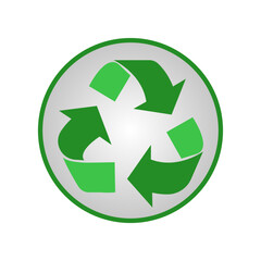 Green recycle icon. Recycle label separately on white background-01