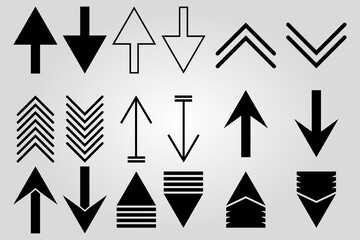 Arrows set. Arrow icon collection. Set different arrows or web design. Arrow flat style isolated on white background - stock vector-01