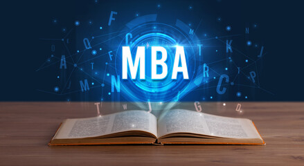 Technology abbreviation coming out from an open book