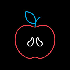 Apple isolated design vector icon. Fruit sign