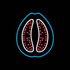 Guava tropical fruit vector icon