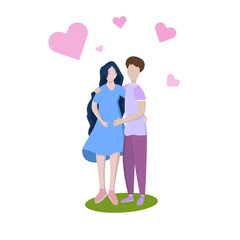 Happy young couple in love illustration illustration