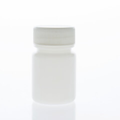 Single medicine bottle isolated on white background