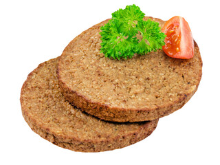 2 Veggie Burger  Hintergrund transparent PNG cut out
