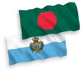 Flags of San Marino and Bangladesh on a white background