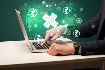 hand browsing on the internet for medical issues