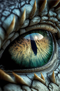 dragon's eyes reflecting