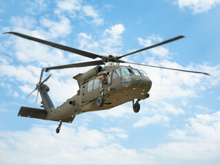 United States military helicopter. Combat US air force