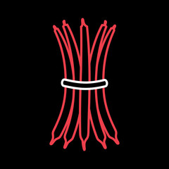 Green beans bound sheaf isolated vector icon