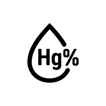 Mercury icon vector or Mercury outline icon or Hg symbol isolated. Periodic table element mercury icon on white background. Vector illustration. hydrargyrum outline icon, or quicksilver isolated sign.