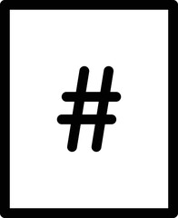 Hashtag Sign Vector Icon
