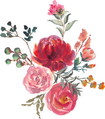 flower garden watercolor arrangement	