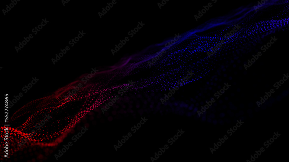 Poster wave of dots and weave lines. abstract background. network connection structure.