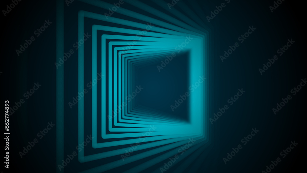 Poster absorption tunnel on a black background. hypnotic abstract illusion. abstract 3d portal. 3d renderin