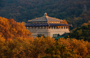 Fototapeta na wymiar The main building in the autumn of Wuhan University, Wuhan, Hubei, China