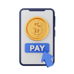 payment method money coin dollar 3d render icon illustration