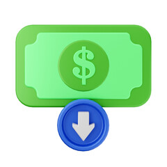 payment method money coin dollar 3d render icon illustration
