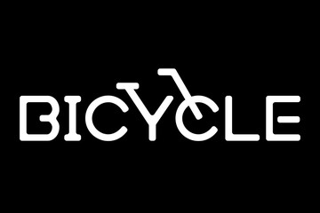 Typographic bicycle logo. Vector illustration. stock illustration.