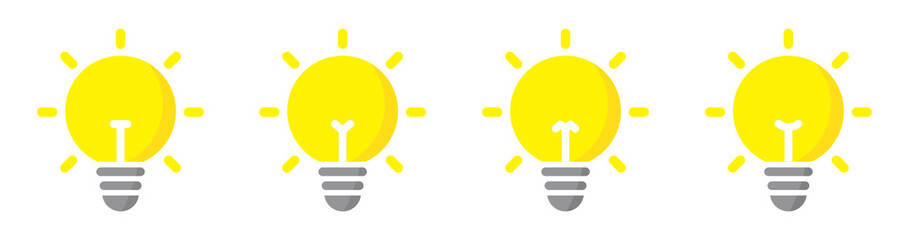 Bulb icon. Lamp icon. Idea icon, vector illustration