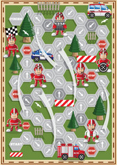 Car race. Board game. Vector illustration.
